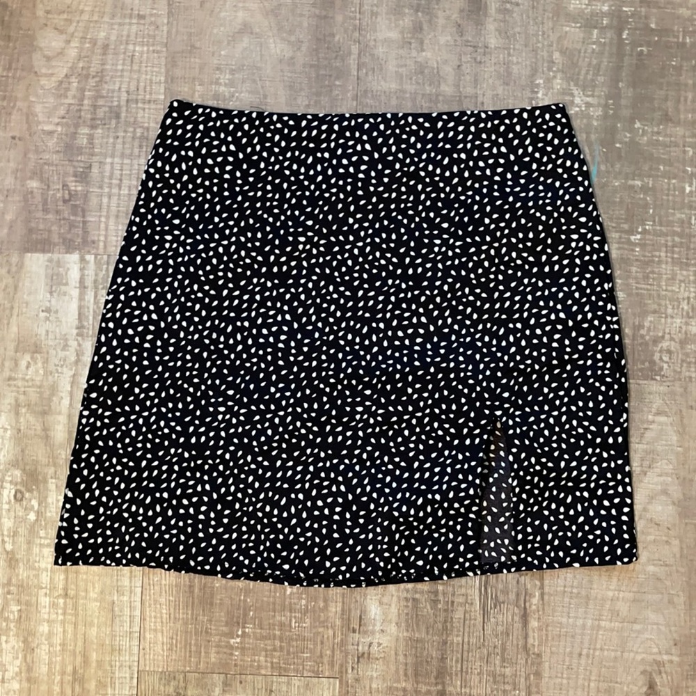 Black polka dot skirt